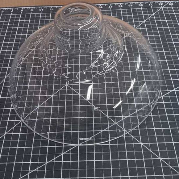 Clear Glass, Mini Pendant Shade, 12.01"D w/ 2.25" Fitter Top and Overall 5.98"H - Picture 3 of 5